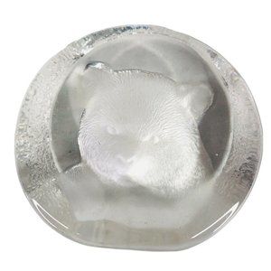 Vintage 24% Lead Crystal  Zajecar Bear Paperweight